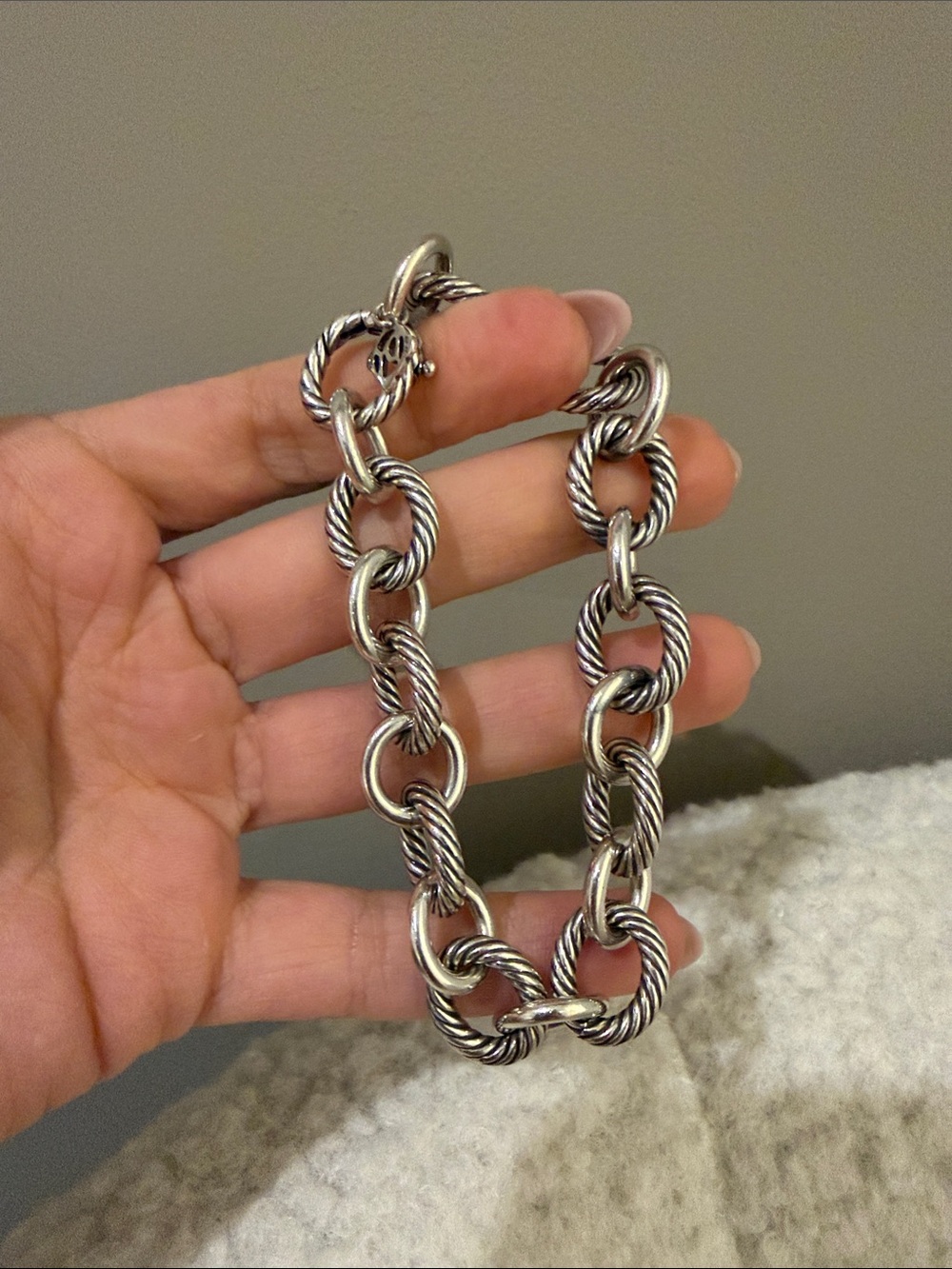 David Yurman Twisted Rope Link Bracelet - Silver